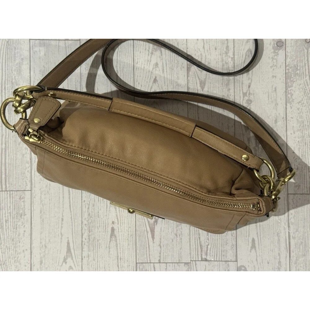 Vintage Coach Kristin Leather Hobo Shoulder/Crossbody Bag Taupe